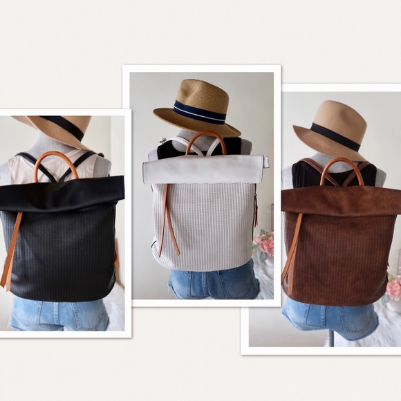 MATTY- Lightweight Backpack in Black, Brown, White - Picture 4 of 8